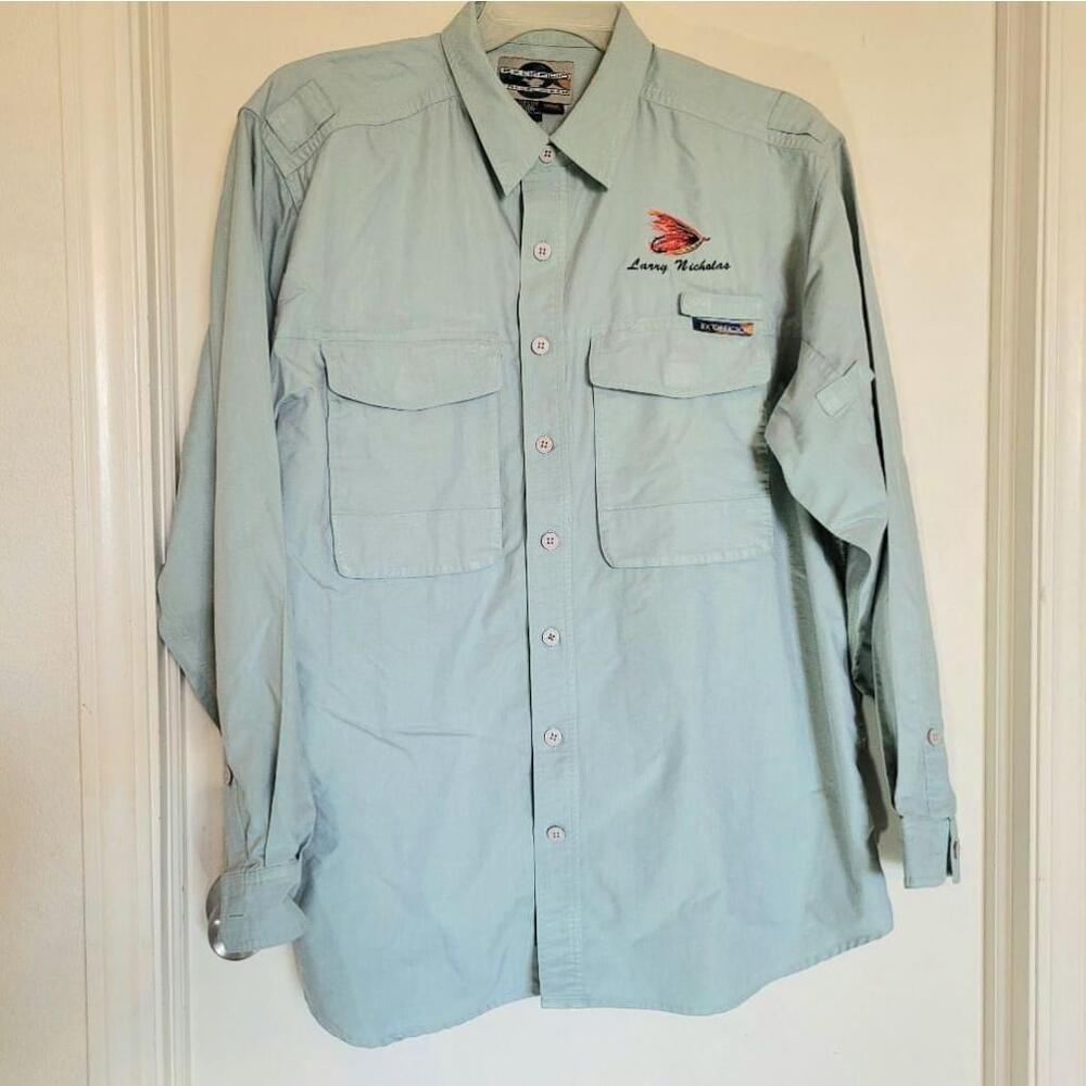 Men's Ex Officio Green Long Sleeve Button Down Shirt Size XL, personalized embro